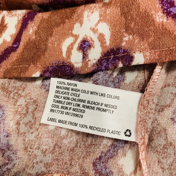 Knox Rose Dress Women Large Cognac Maxi Tier Paisley Prairie Boho Cottage NWT - Picture 4 of 10